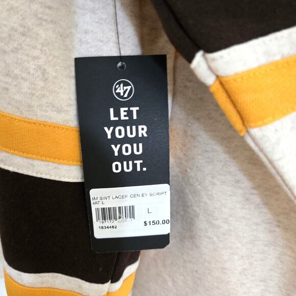 New Boston Bruins '47 Brand Centennial Early Years Script Lacer Hoodie Size L - Picture 11 of 13